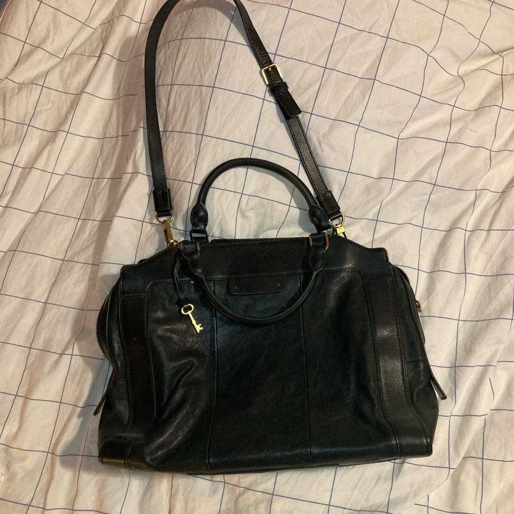 Large Black Fossil Laptop Bag